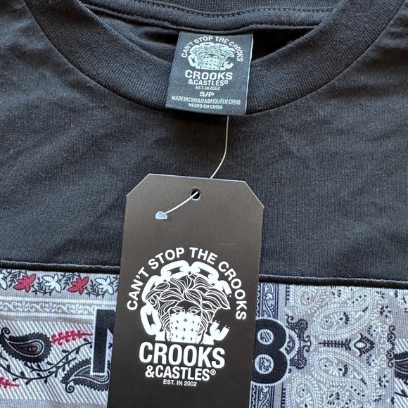 NWT  Crooks & Castles Bandana Fill Klepto Tee in Black - Picture 4 of 6